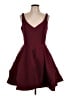 Xscape Solid Burgundy Cocktail Dress Size 12 - photo 1