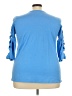 Roaman's 100% Cotton Blue 3/4 Sleeve Top Size 22 (1X) - photo 2