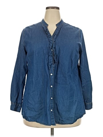 Ellos Long Sleeve Button-Down Shirt (view 1)