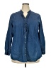 Ellos 100% Cotton Blue Long Sleeve Button-Down Shirt Size 18 - photo 1
