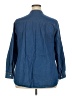 Ellos 100% Cotton Blue Long Sleeve Button-Down Shirt Size 18 - photo 2