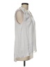 Simply Vera Vera Wang 100% Polyester Silver Sleeveless Blouse Size M - photo 4