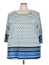 Cj Banks 100% Polyester Blue 3/4 Sleeve Top Size 3X - photo 1