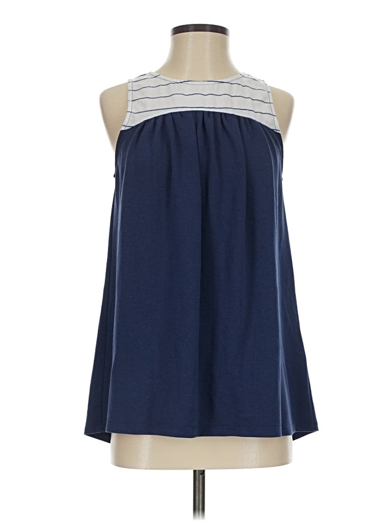 Pre-owned Doe & Rae Tank Top Blue Halter Neckline Tops