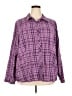 Basic Editions Plaid Purple Long Sleeve Button-Down Shirt Size 3X - photo 1