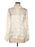 BLACK Comme des Garçons 100% Cupro Metallic Ivory Long Sleeve Blouse Size L - photo 1