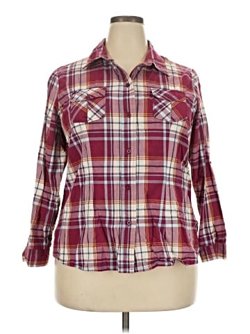 Cato 3/4 Sleeve Button-Down Shirt (view 1)