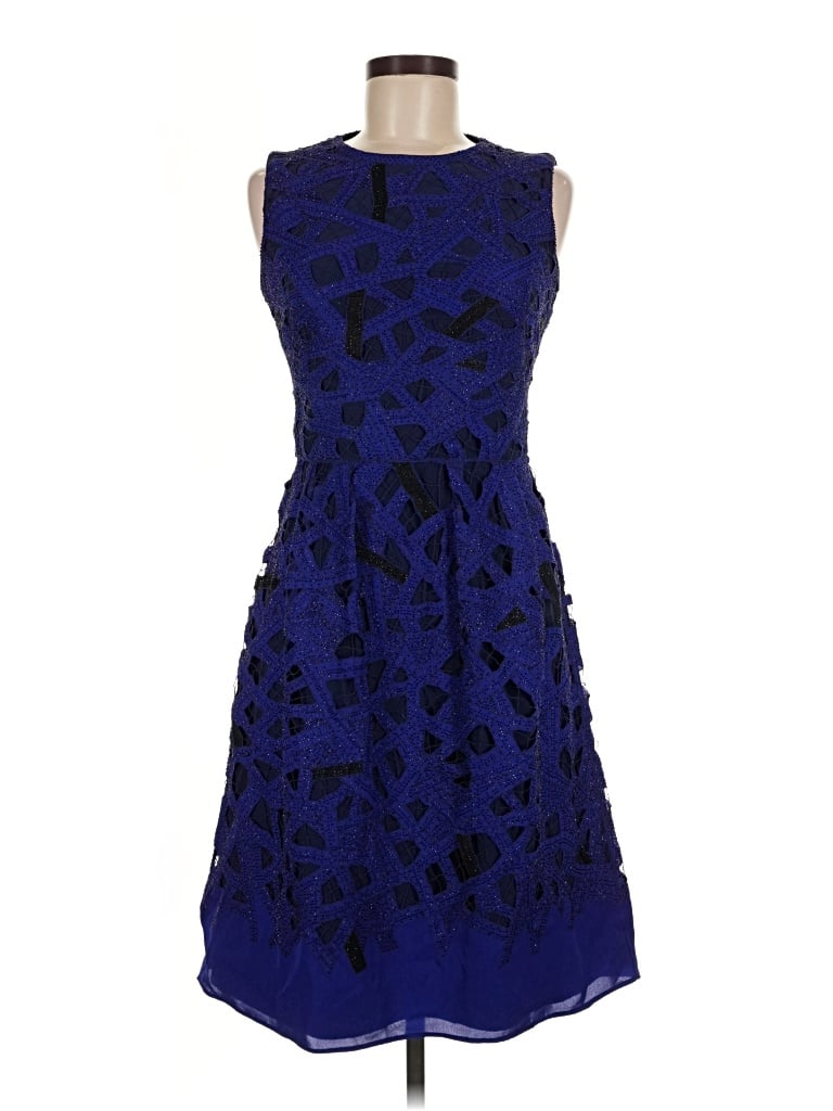 Pre-owned Lela Rose Cocktail Dress In Blue