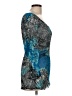 Alberto Makali 100% Polyester Print Teal 3/4 Sleeve Blouse Size L - photo 4