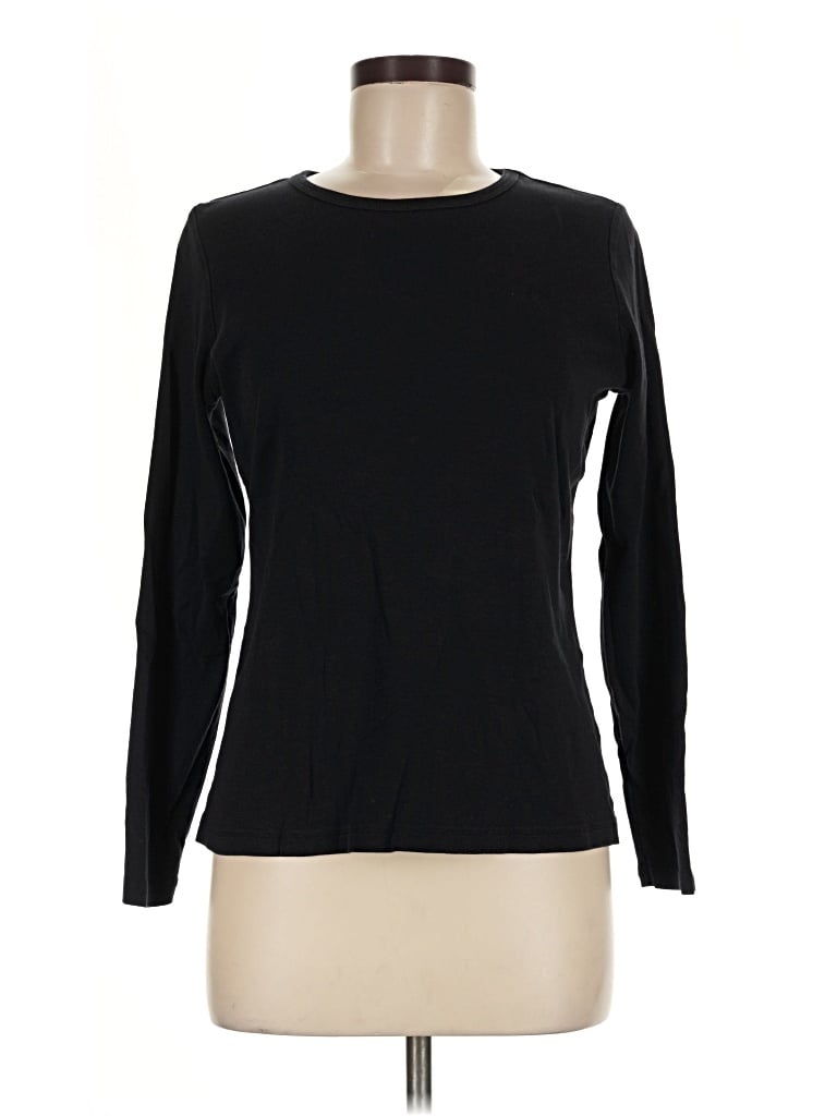 Pre-owned St. John's Bay Long Sleeve T-shirt In Black