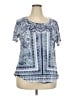 Style&Co 100% Polyester Blue Short Sleeve Blouse Size 2X - photo 1