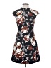 Theory 100% Polyester Floral Multi Color Black Casual Dress Size 2 - photo 1