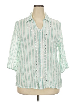 Cato 3/4 Sleeve Button-Down Shirt (view 1)