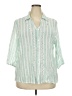 Cato Stripes Green 3/4 Sleeve Button-Down Shirt Size 18 - photo 1