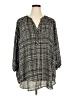 Torrid Plaid Gray 3/4 Sleeve Blouse Size 4X Plus (4) - photo 1