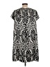 Nine West 100% Polyester Graphic Black Casual Dress Size 12 - photo 2
