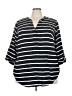 Torrid Stripes Black 3/4 Sleeve Blouse Size 3X Plus (3) - photo 1