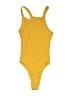 Out From Under Solid Yellow Bodysuit Size S - photo 2