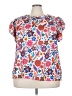 Unbranded 100% Polyester Floral White Short Sleeve T-Shirt Size 5XL - photo 1