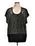 Eileen Fisher 100% Silk Metallic Gold Short Sleeve Top Size L - photo 1