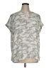 Cato 100% Polyester Camo Gray Short Sleeve Blouse Size XL - photo 1