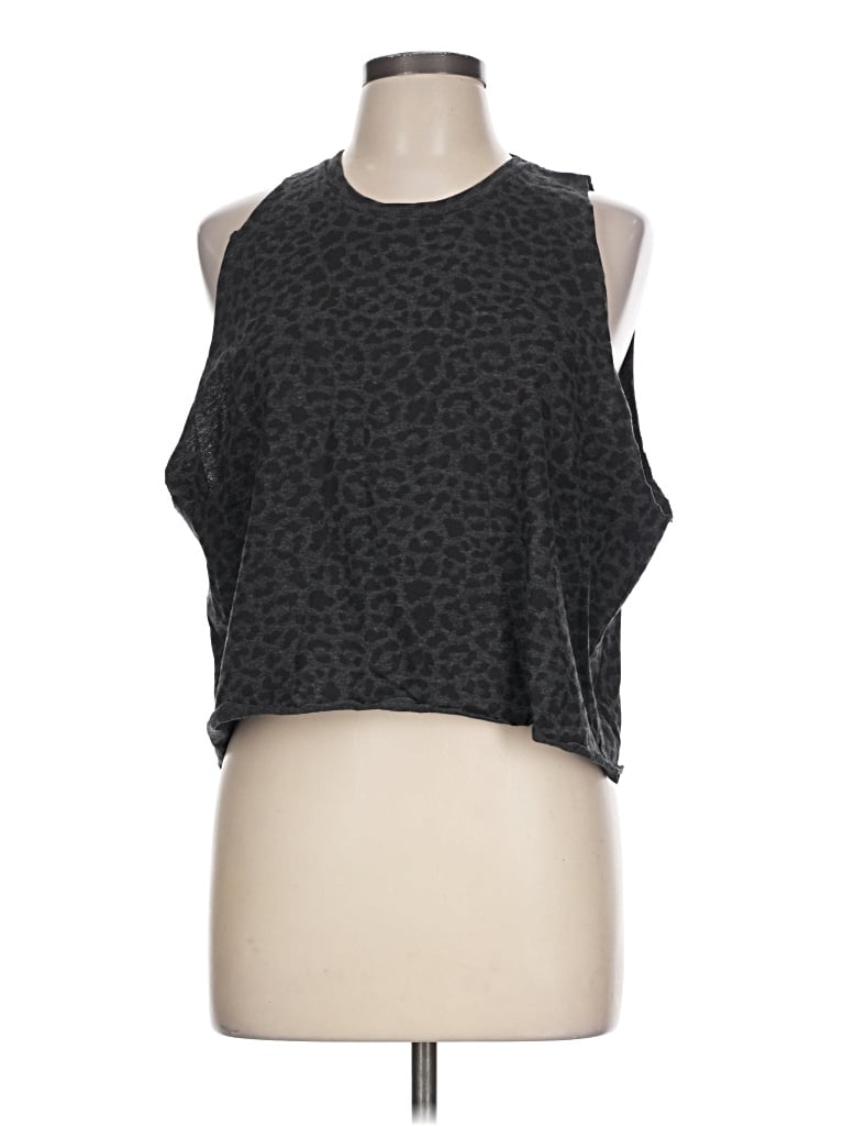 Pre-owned Lat Tank Top Gray Halter Neckline Tops