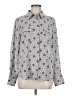 Ann Taylor 100% Polyester Print Gray Long Sleeve Blouse Size M - photo 1