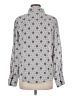 Ann Taylor 100% Polyester Print Gray Long Sleeve Blouse Size M - photo 2