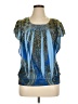 Apt. 9 100% Polyester Blue Short Sleeve Blouse Size XL - photo 1