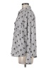 Ann Taylor 100% Polyester Print Gray Long Sleeve Blouse Size M - photo 5