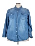 Torrid 100% Cotton Blue Long Sleeve Button-Down Shirt Size 3X Plus (3) - photo 1