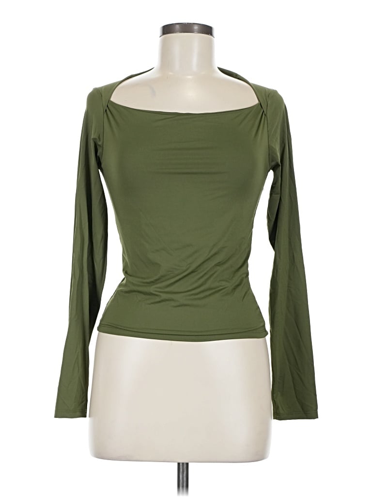 Pre-owned Pink Rose Long Sleeve T-shirt In Green