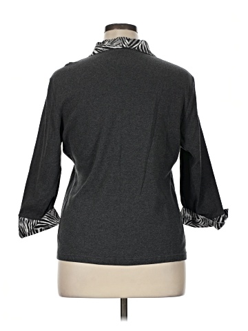 Karen Scott 3/4 Sleeve Button-Down Shirt (view 2)