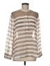 Old Navy 100% Polyester Stripes Tan Long Sleeve Blouse Size M - photo 1