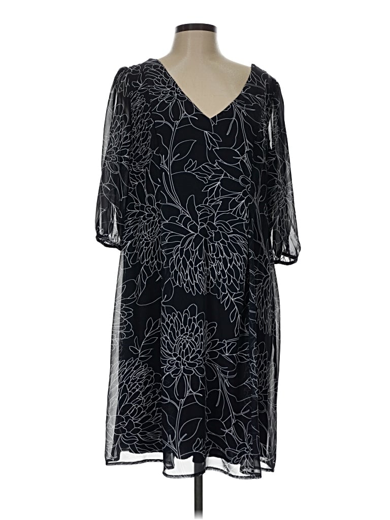 Connected Apparel Casual Dress In Black