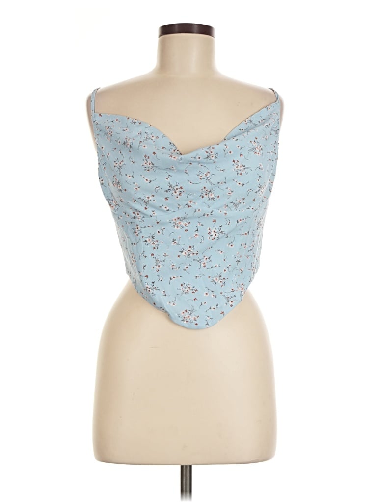 Pre-owned Miss Circle Sleeveless Blouse In Blue
