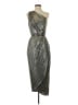 Ted Baker London Metallic Silver Cocktail Dress Size 2 (0) - photo 1
