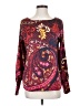 Ann Taylor 100% Polyester Paisley Burgundy Long Sleeve Blouse Size S - photo 1