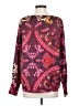 Ann Taylor 100% Polyester Paisley Burgundy Long Sleeve Blouse Size S - photo 2
