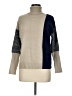 Keren Hart Color Block Tan Turtleneck Sweater Size M - photo 1