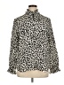 J.Crew 100% Polyester Animal Print Ivory Long Sleeve Blouse Size 14 - photo 1