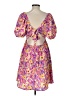 Shein 100% Polyester Floral Purple Casual Dress Size L - photo 2