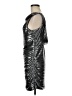 Sabina Musayev 100% Polyester Metallic Silver Cocktail Dress Size M - photo 5