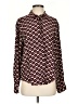 Zara Print Burgundy Long Sleeve Blouse Size S - photo 1