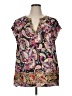 Emily Wonder 100% Polyester Paisley Black Short Sleeve Blouse Size 1X - photo 1