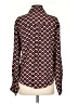 Zara Print Burgundy Long Sleeve Blouse Size S - photo 2