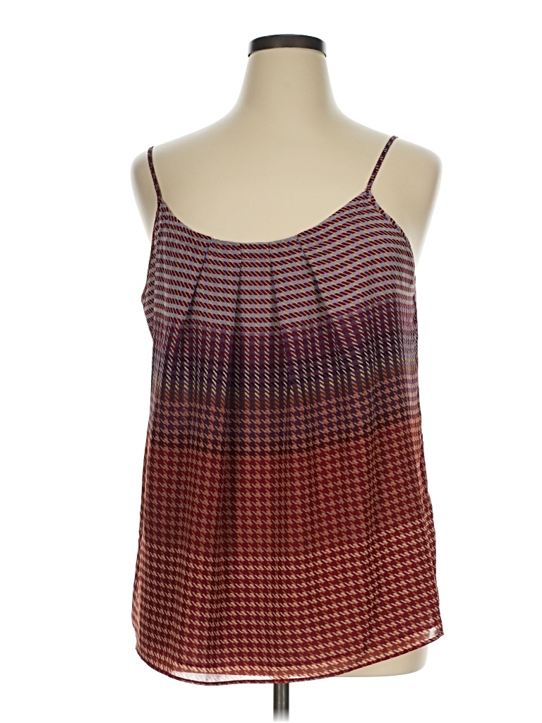 Pre-owned Cabi Sleeveless Top Burgundy Square Neckline Tops