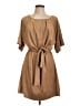 Assorted Brands 100% Polyester Solid Tan Casual Dress Size L - photo 1