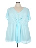 Torrid 100% Polyester Blue Short Sleeve Blouse Size 4X Plus (4) - photo 1