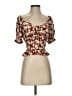 Sienna Sky 100% Polyester Burgundy Short Sleeve Blouse Size XS - photo 1
